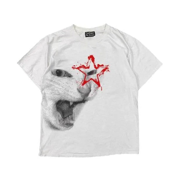 KEDİ BASKILI T-SHIRT